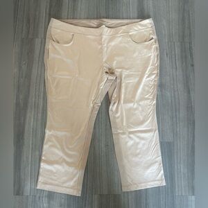 Faux Suede-leather front & knit back pants - Belle by Kim Gravel - Size 32WP